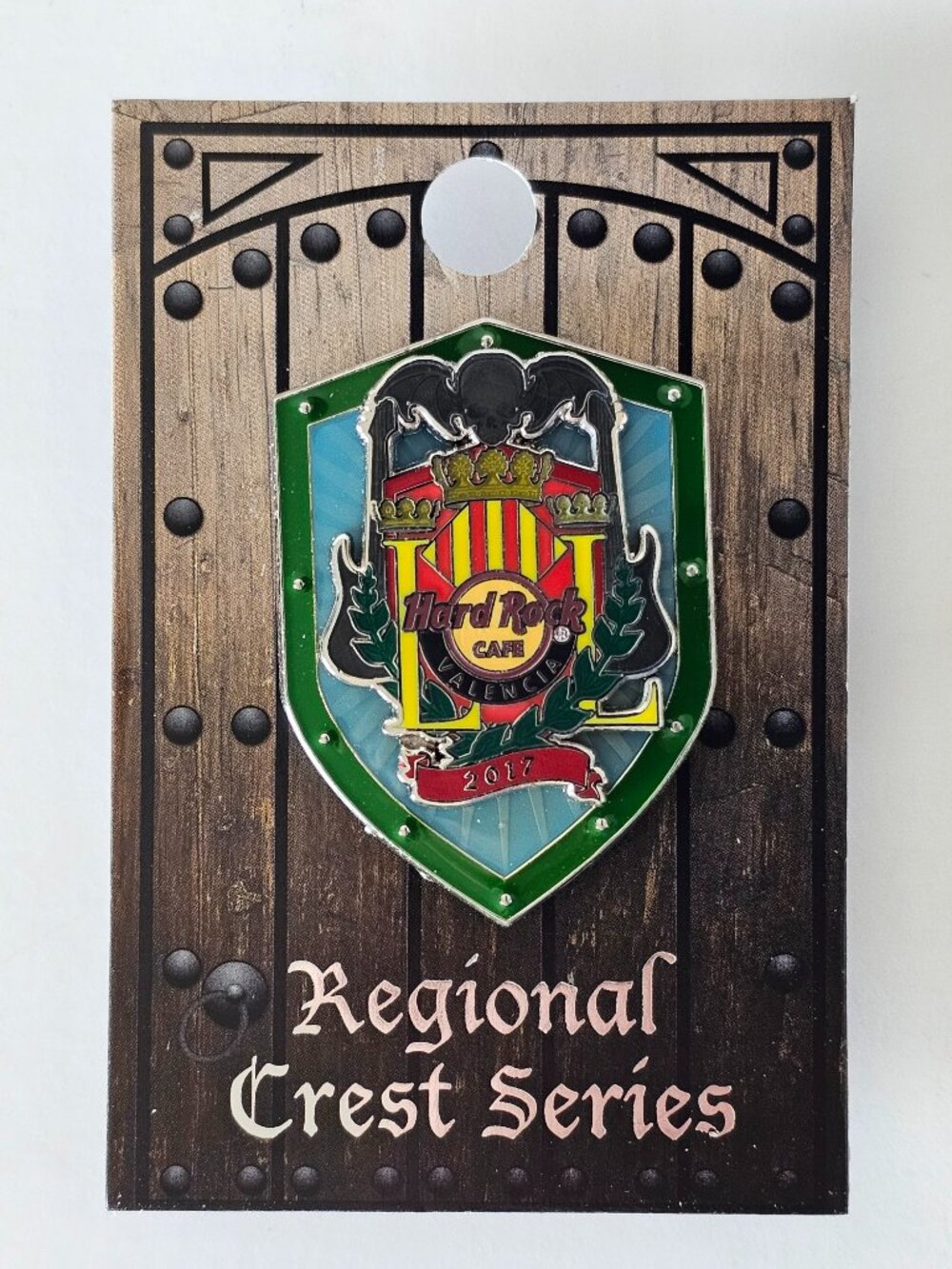 NIB Hard Rock Cafe Pin Valencia Spain 2017 Regional Crest Series